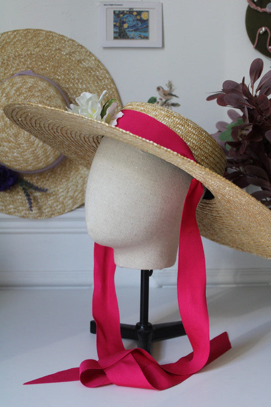 Maria straw hat with Lilium bouquet